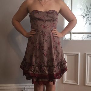 Patterned Free People Strapless Dress